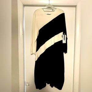 Nine West Sweater Dress (Mid-length) with Gold Button Accent